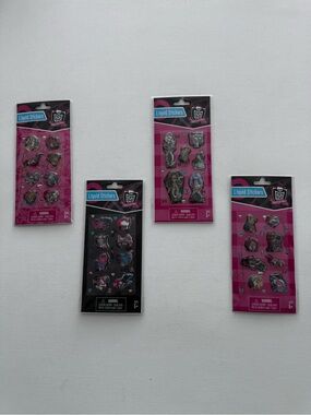 2010 Monster High Liquid Stickers Lot of 4 Packages - Rare G1 Variety NIP